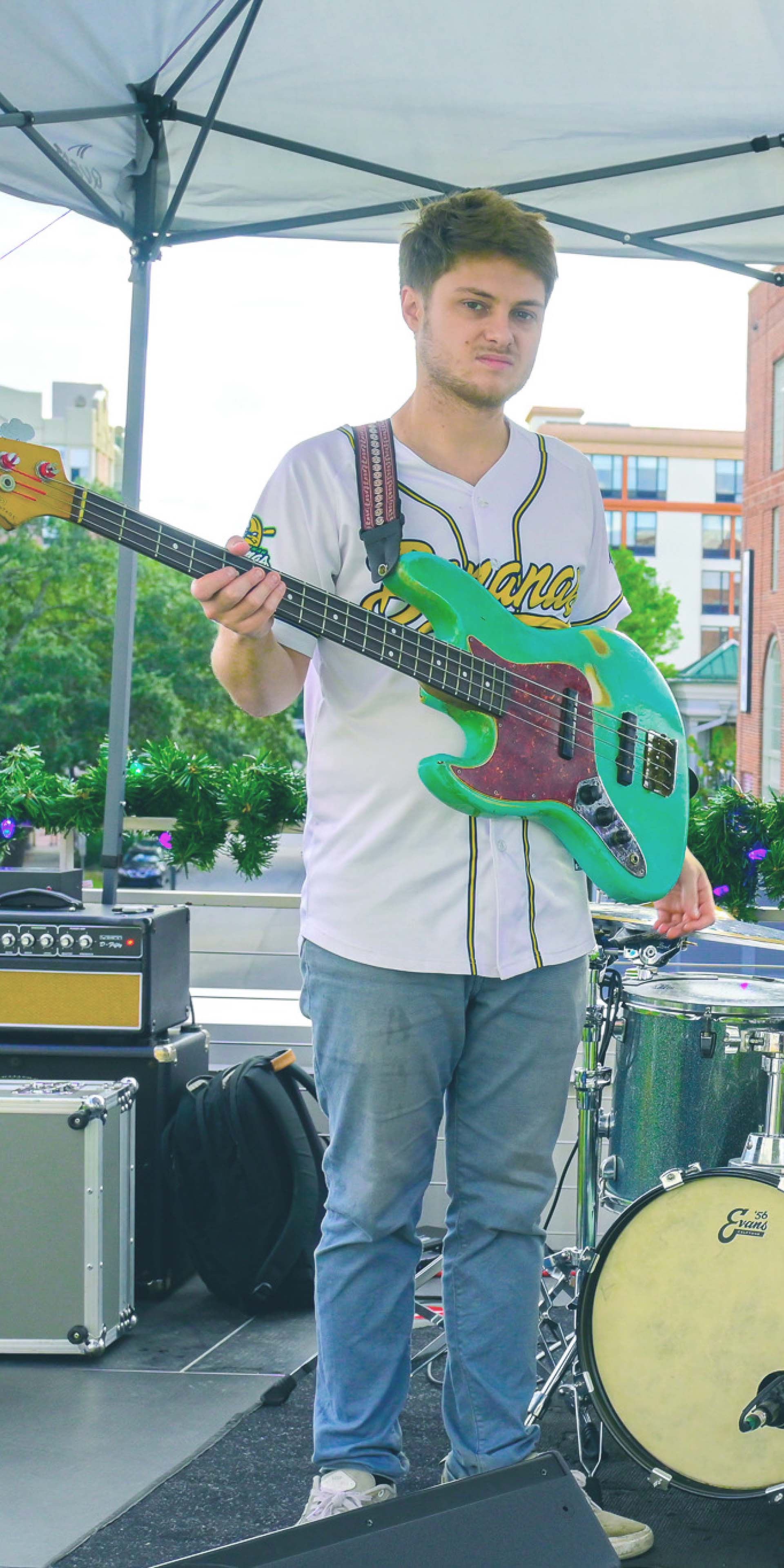Individually Twisted band member posing at Plant Riverside